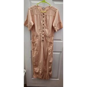 Madewell Pink Blush Coverall Jumpsuit‎ Cotton Viscose Blend Button Up Size 0